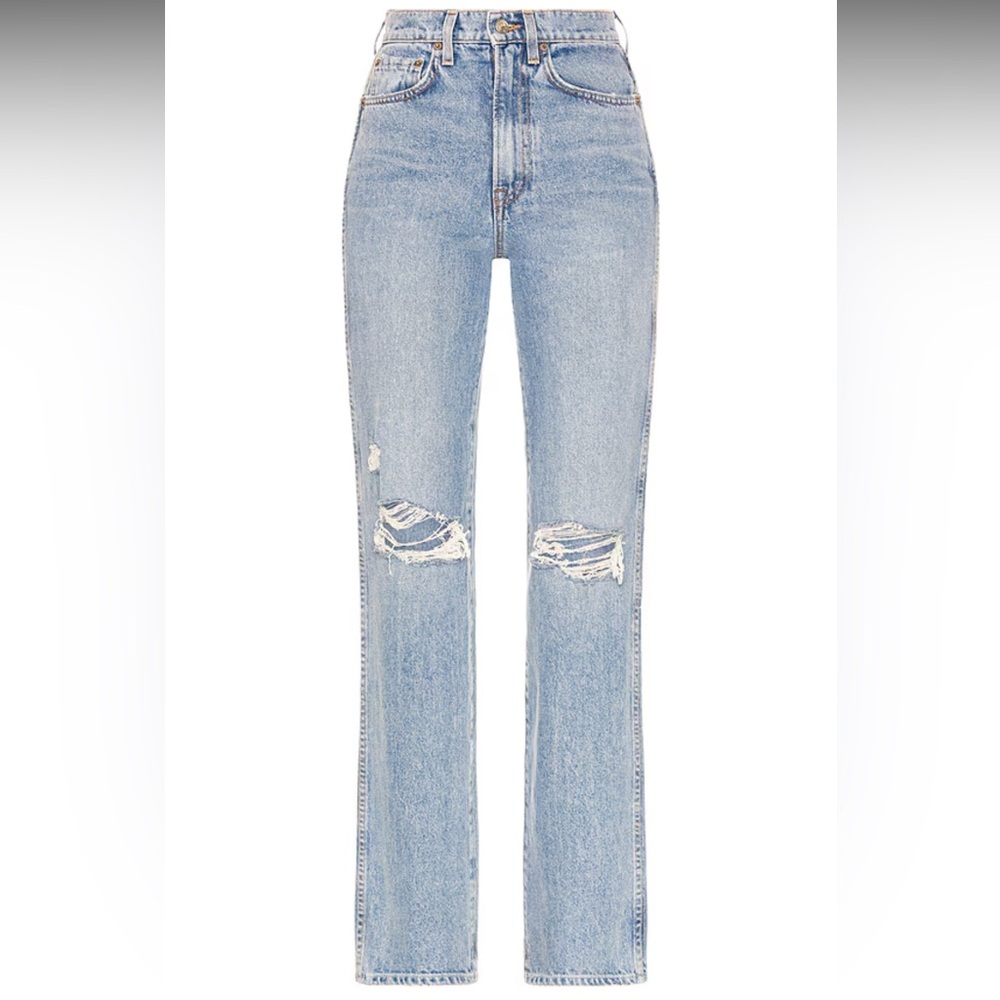Sara Super High Rise Slim Straight Jeans in Red Rock - Picture 2 of 6